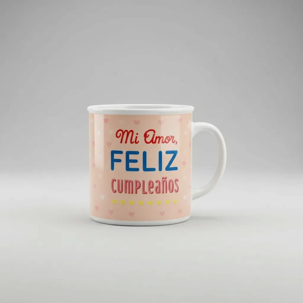 Tazón Happydays “Mi Amor, Feliz Cumpleaños” – Regalo Romántico Ideal para Sorprender en su Día Especial