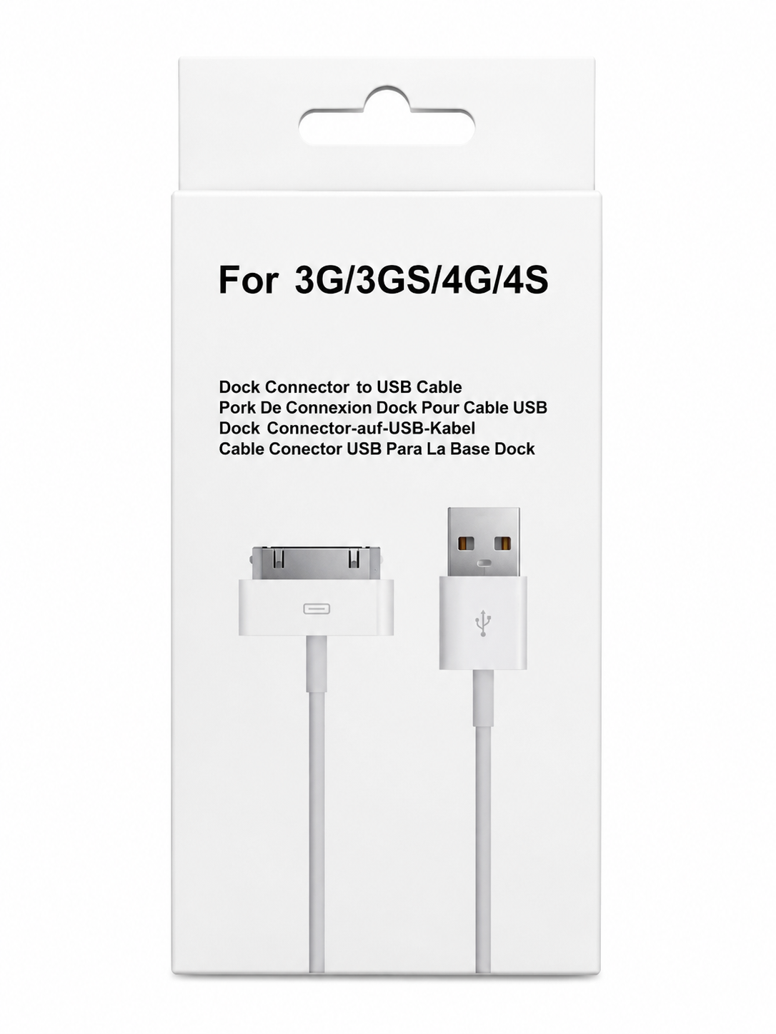 Cable USB de Carga y Sincronización para iPhone 3G, 3GS, 4 y 4S – Conector Dock 30 Pines