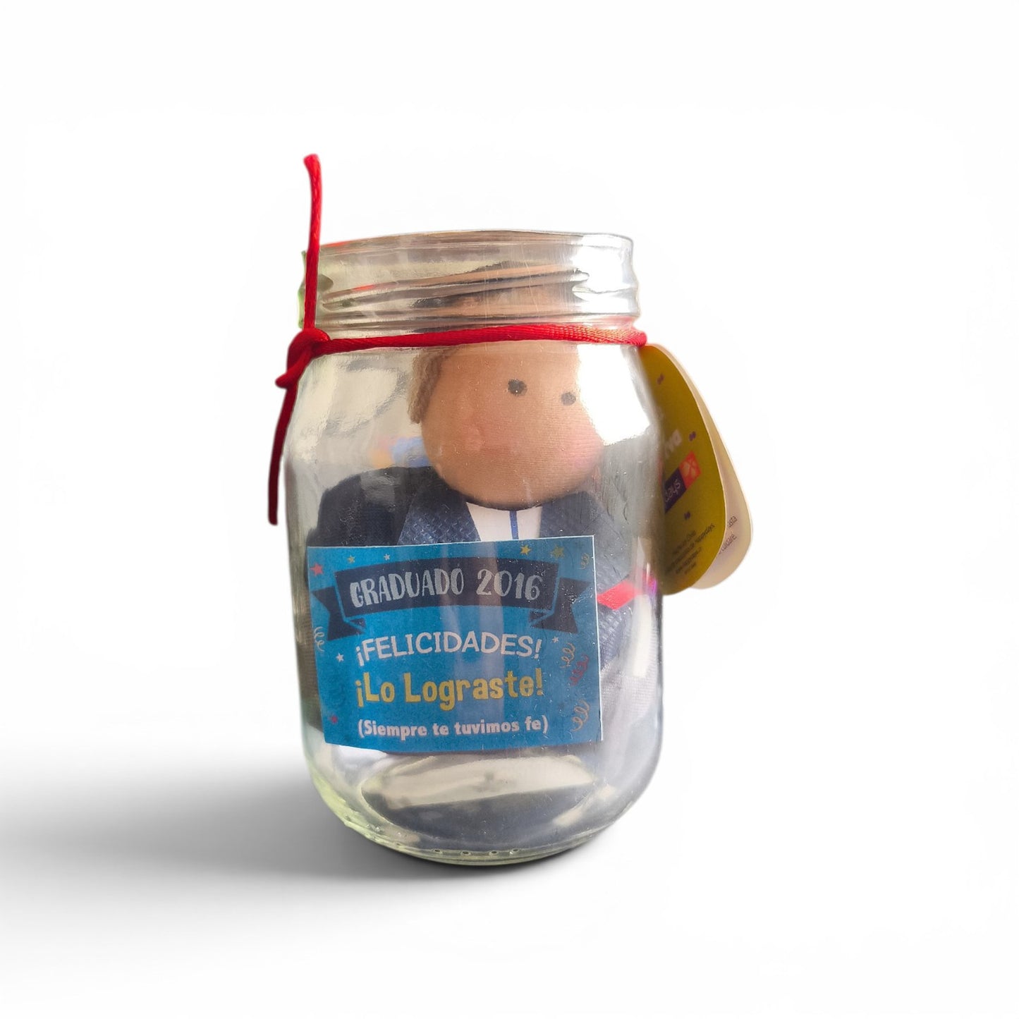 Frasco Decorativo de Graduación 2016 con Muñeco – Recuerdo Especial y Original 🎓
