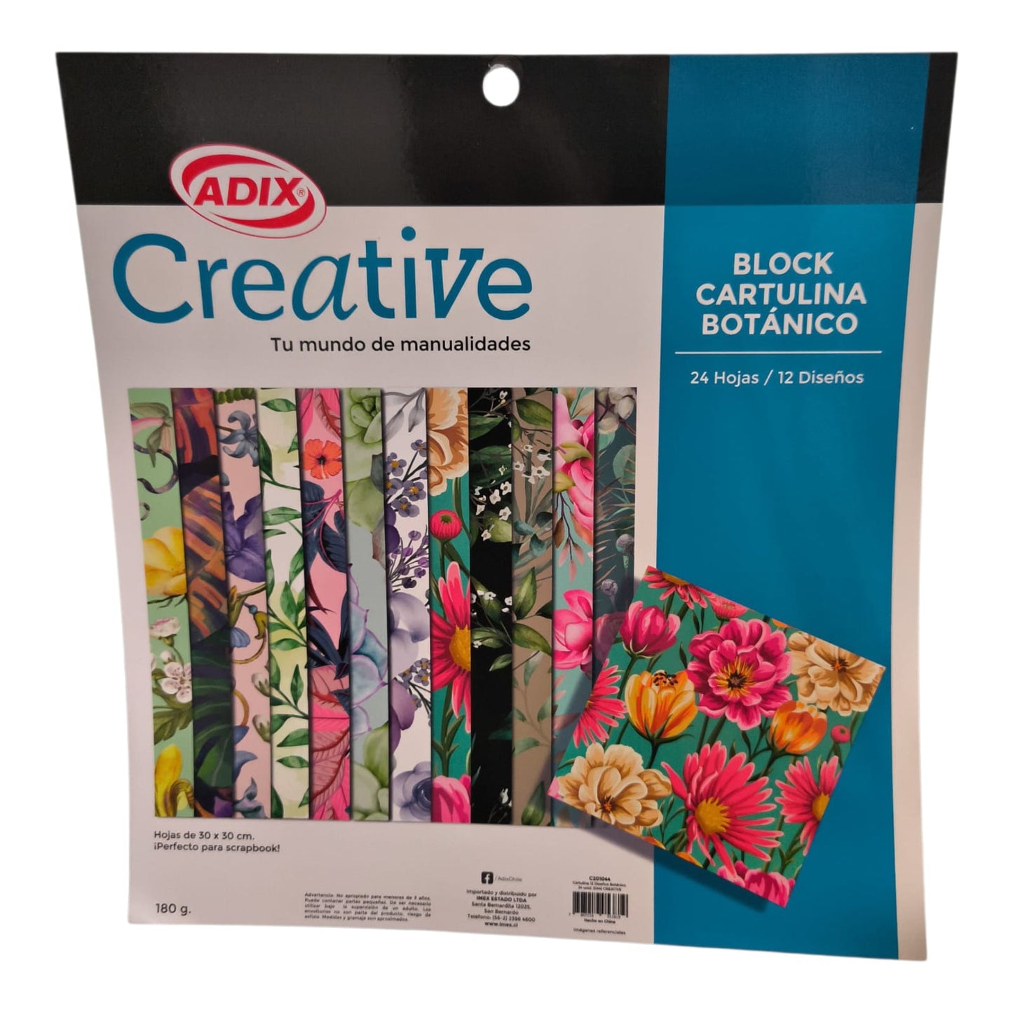 ADIX Creative Block Cartulina Botánico – Ideal para Scrapbook, Decoración y Manualidades con Diseños Florales 🌸✨