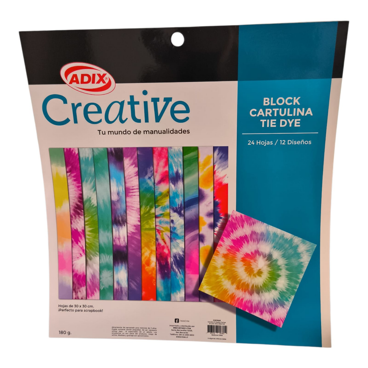 ADIX Creative Block Cartulina Tie Dye – Ideal para Scrapbook, Decoración y Manualidades Llenas de Color 🌈✨