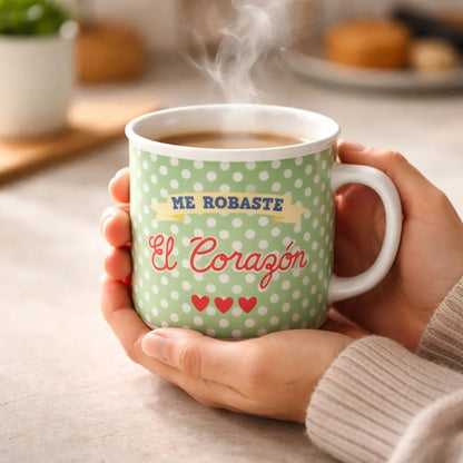 Happydays Tazón “Me Robaste el Corazón” – Regalo Ideal para San Valentín, Aniversarios y Momentos Especiales 💕