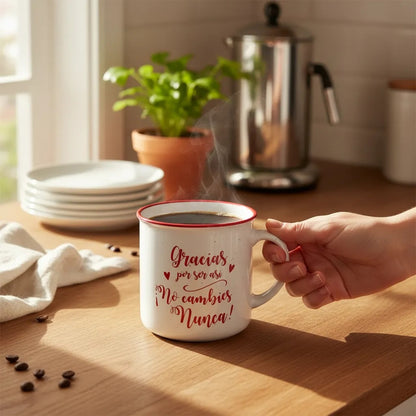 Tazón Happydays “Gracias por ser así, No Cambies Nunca” – Regalo Especial para Amigos, Parejas y Personas Queridas