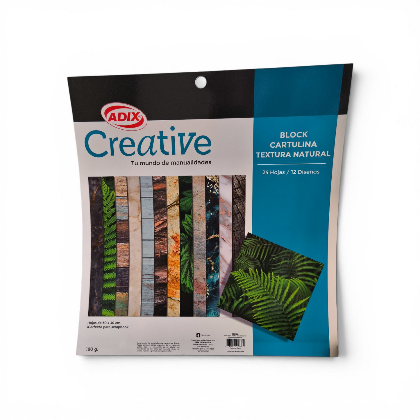 ADIX Creative Block Cartulina Textura Natural – Ideal para Scrapbook, Decoración y Manualidades con Diseños Naturales 🌿✨