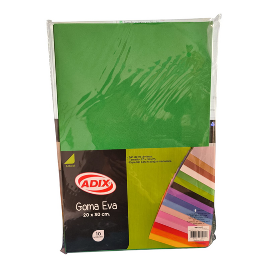 ADIX Goma Eva Verde Oscuro 20 x 30 cm – Ideal para Manualidades, Decoración y Trabajos Escolares Creativos 🍃✂️