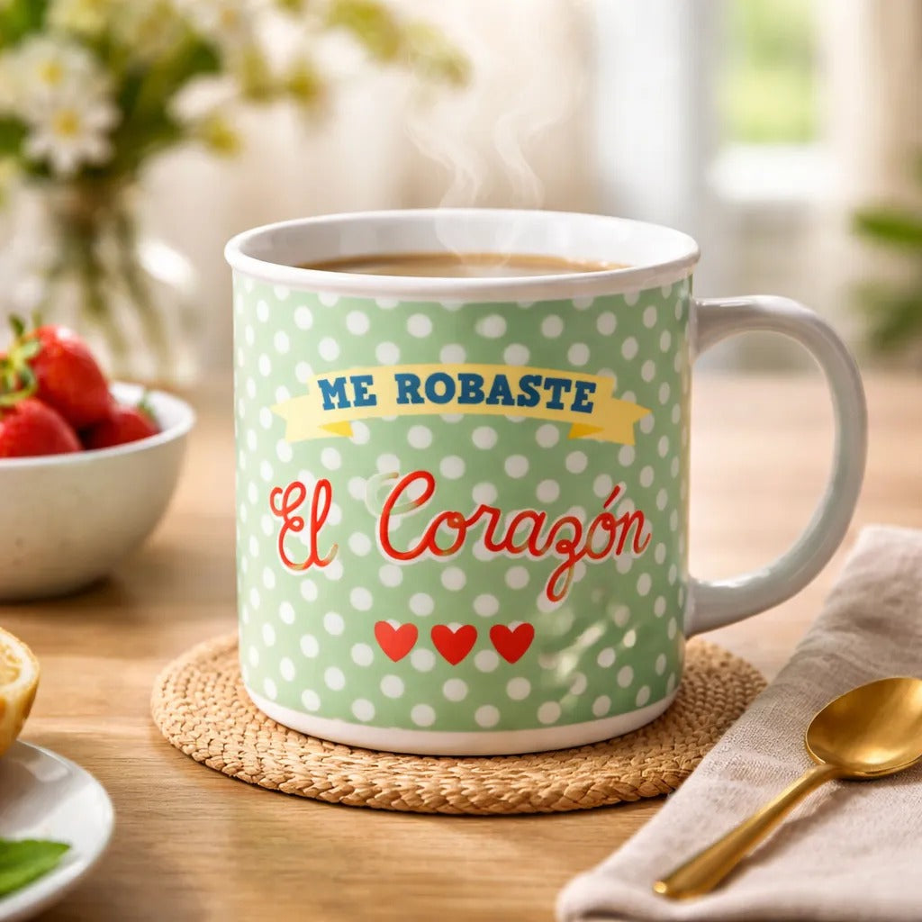 Happydays Tazón “Me Robaste el Corazón” – Regalo Ideal para San Valentín, Aniversarios y Momentos Especiales 💕