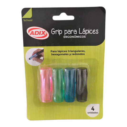 ADIX Grip Ergonómico para Lápices y Lapiceros | Set 4 Unidades para Mejorar la Escritura y el Agarre