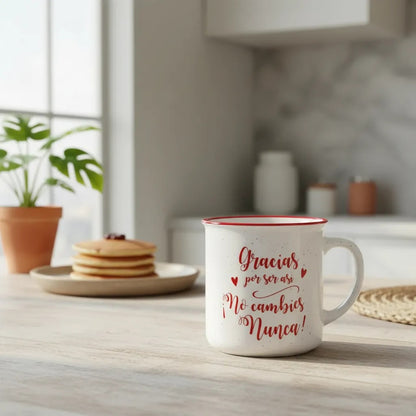 Tazón Happydays “Gracias por ser así, No Cambies Nunca” – Regalo Especial para Amigos, Parejas y Personas Queridas