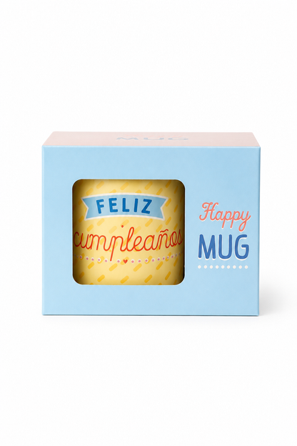 Happydays Tazón “Feliz Cumpleaños” – Regalo Ideal para Cumpleaños, Celebraciones y Sorpresas Especiales