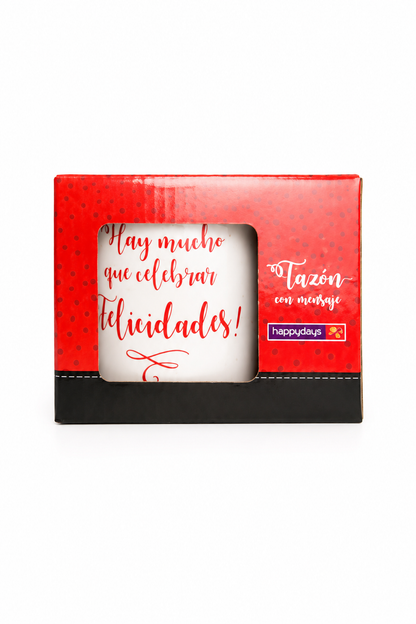 Tazón con Mensaje Happydays “Hay Mucho que Celebrar” – Regalo Ideal para Cumpleaños, Graduaciones y Celebraciones Especiales