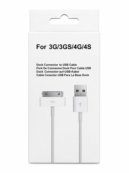 Cable USB de Carga y Sincronización para iPhone 3G, 3GS, 4 y 4S – Conector Dock 30 Pines