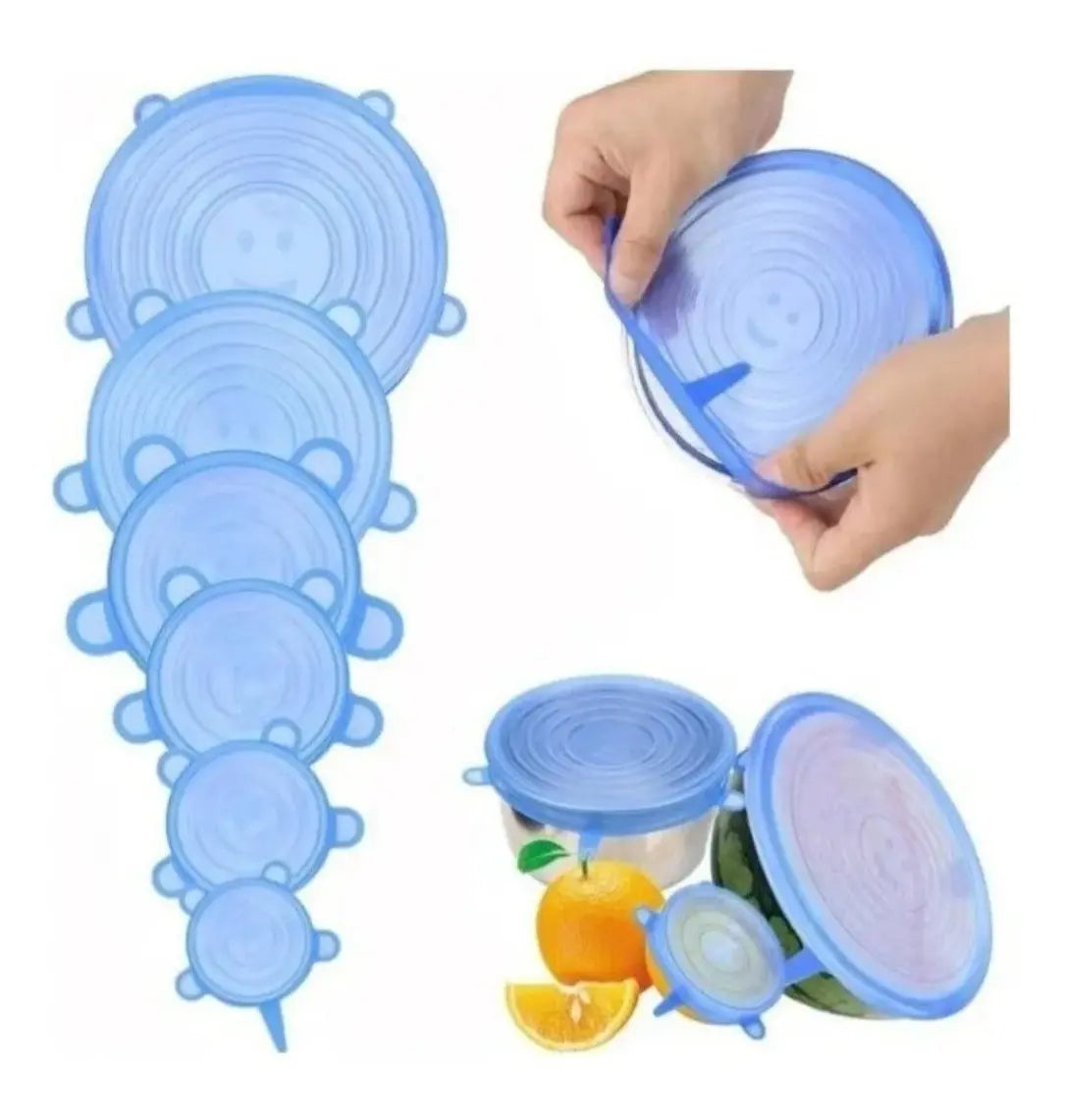 Set de Tapas de Silicona Reutilizables color surtido – Conserva tus Alimentos Frescos por Más Tiempo 🥗✨