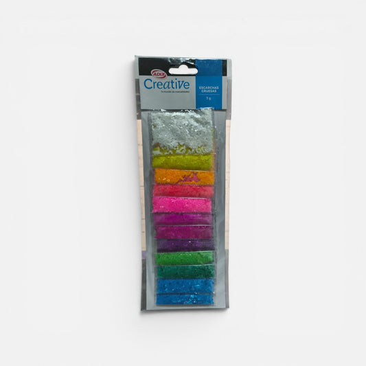 ADIX Escarchas Gruesas de Colores para Manualidades, Decoración y Scrapbook | Set Glitter Creativo Multicolor