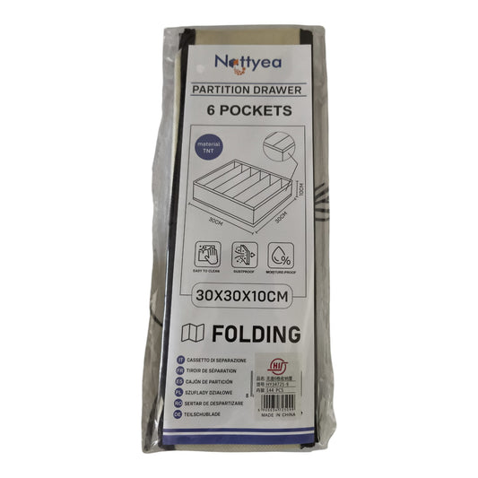 ADIX Organizador Plegable de Cajón 6 Compartimentos para Ropa Interior, Calcetines y Accesorios