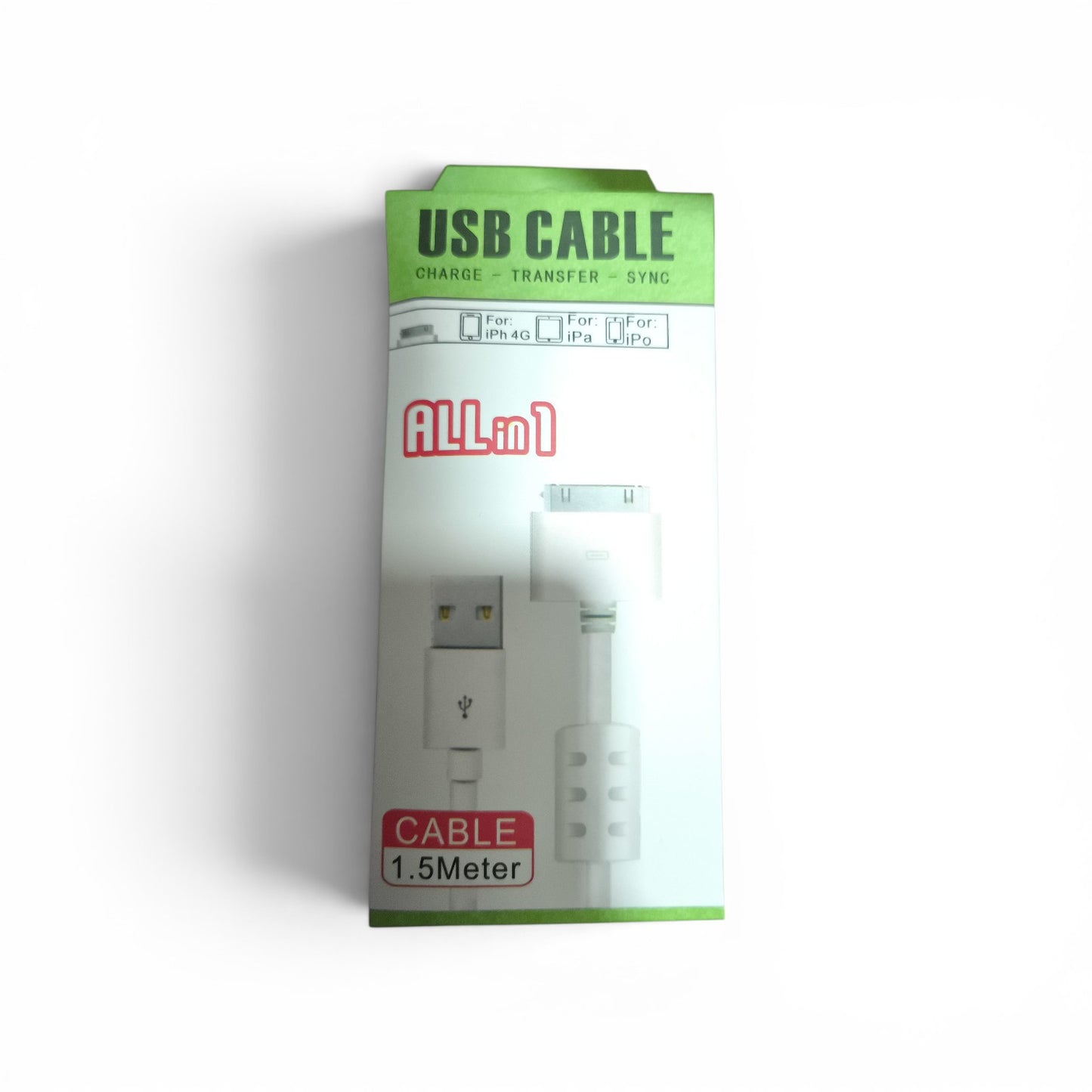 Cable USB de Carga y Transferencia 1.5 Metros – Ideal para iPhone, iPad y iPod