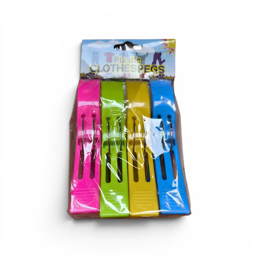 Set de Pinzas Gigantes para Ropa Color Surtido – Ideales para Sujetar Prendas y Toallas
