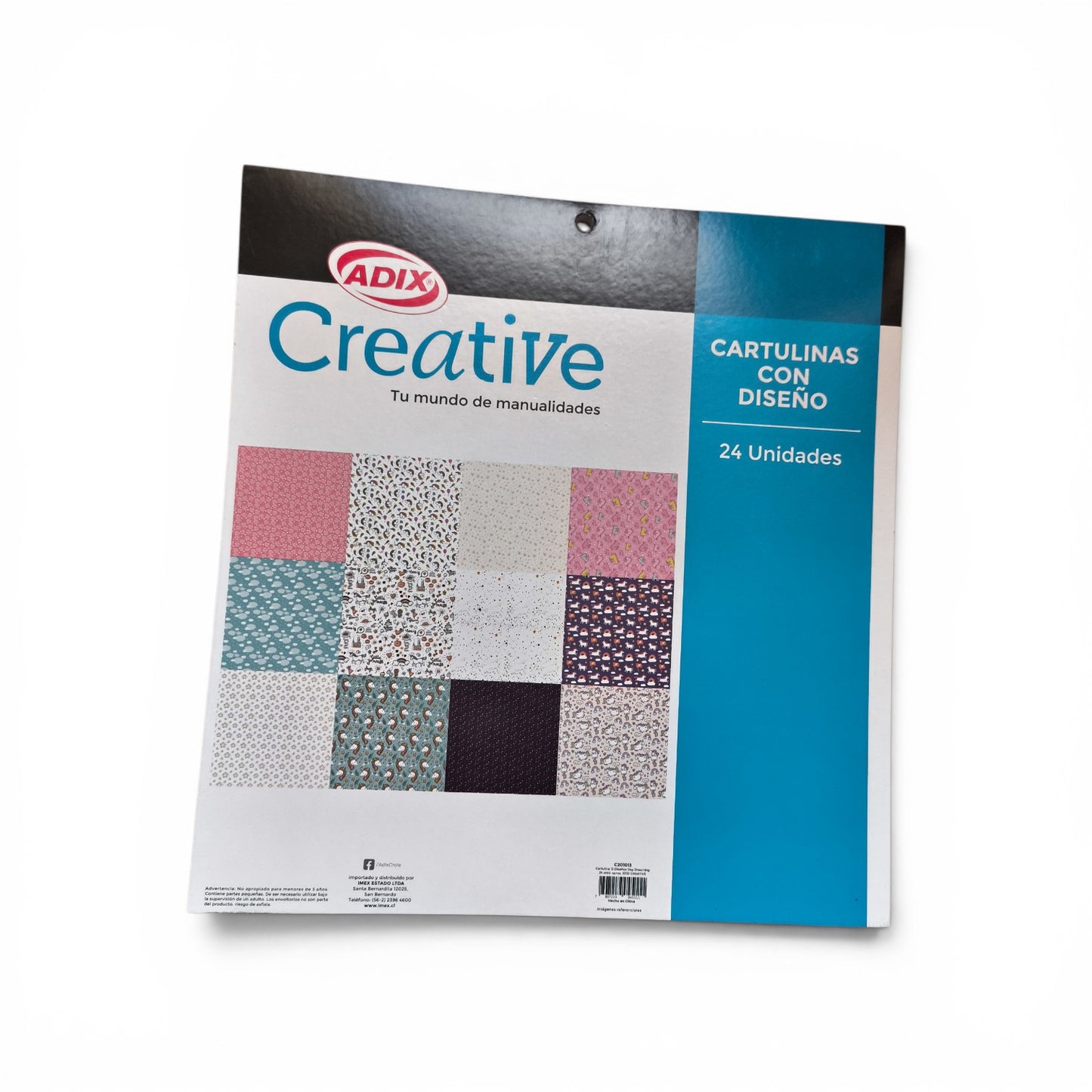 ADIX Creative Cartulinas con Diseño – Set de 24 Hojas para Manualidades y Decoración ✂️🎨