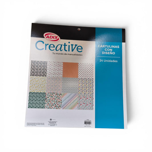 ADIX Creative Cartulinas con Diseño – 24 Hojas Decorativas para Scrapbook y Manualidades ✂️🌈