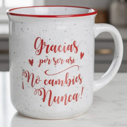 Tazón Happydays “Gracias por ser así, No Cambies Nunca” – Regalo Especial para Amigos, Parejas y Personas Queridas