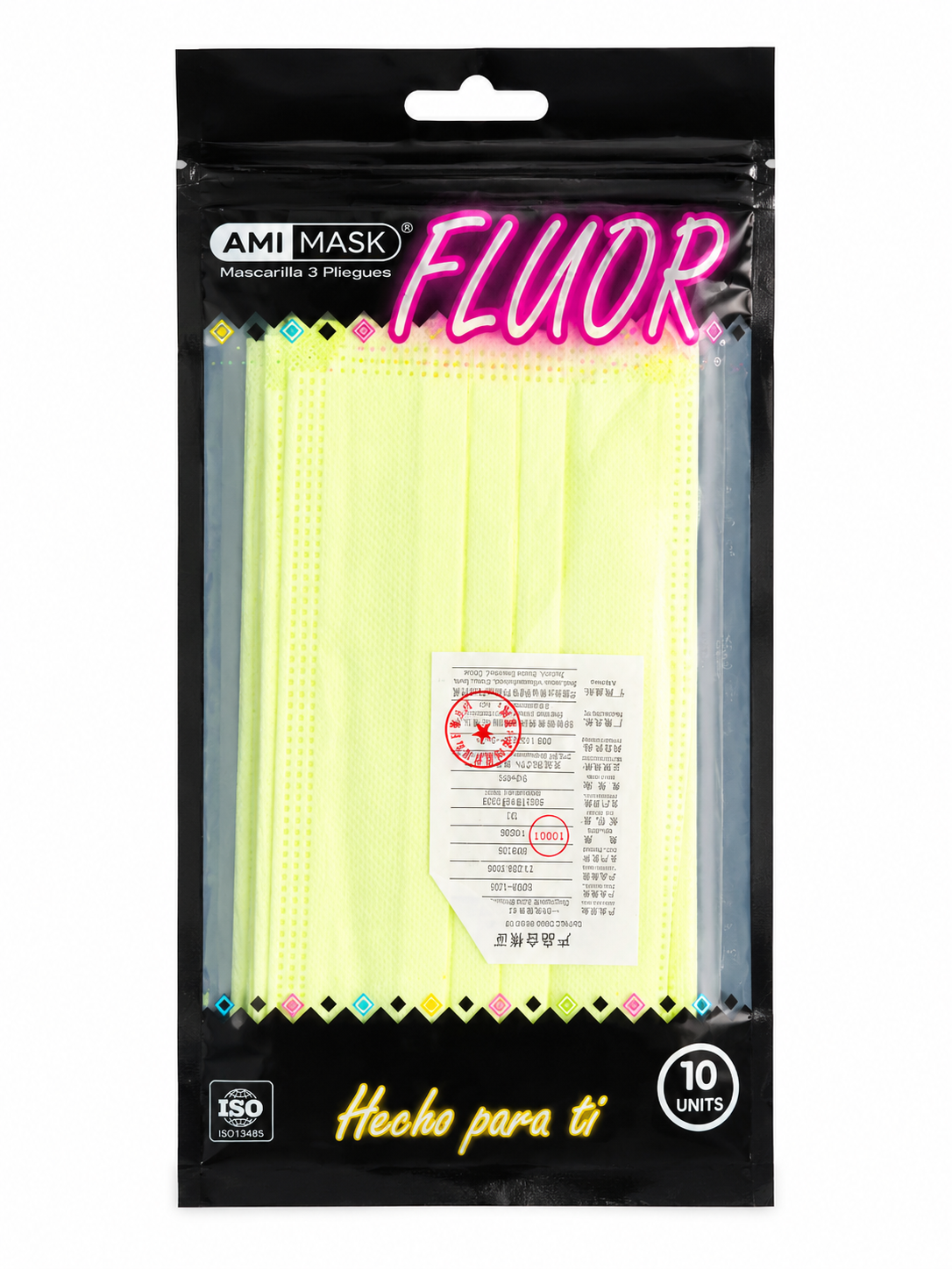 Mascarillas Fluor 3 Pliegues Pack 10 Unidades – Protección y Estilo que Destaca